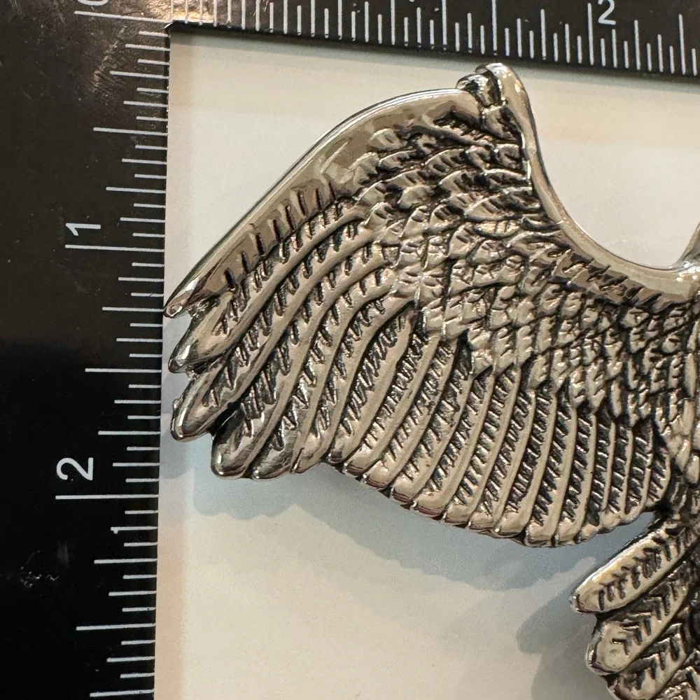 Vintage Classico Italia Eagle Belt Buckle Silver Tone A136‎ Western Biker
